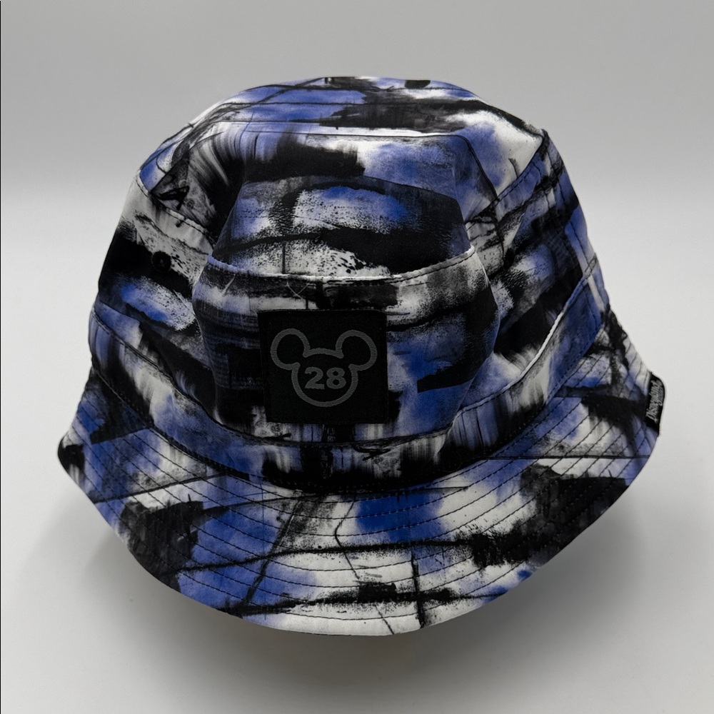 Disney Parks Adult Bucket Hat Blue/Black Mickey Ears 28 Logo Adult